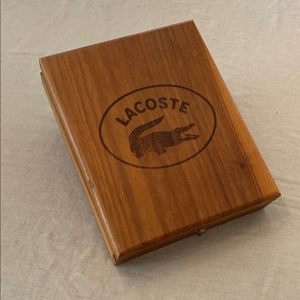 Vintage Wooden Lacoste Sunglass Eyeglass Organizer Jewelry Watch Box